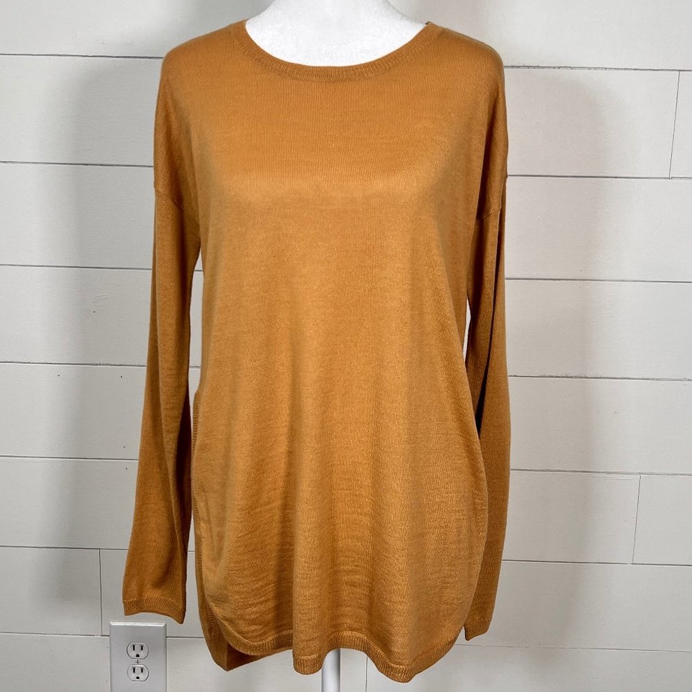 Daniel Cremieux Gold Long Sleeve Tunic Sweater Size M